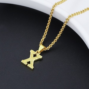 Collar con Colgante de 26 Letras Chapado en Oro de 24K JXX, Joyería de Latón para Niños - Product Image 5