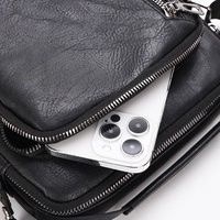 Harga Grosir Tas Selempang Pria Fashion Kasual Tas Messenger Tahan Air dengan Penutup Ritsleting dan Kulit PU Tahan Lama