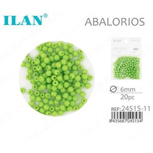 Ilan Abalorios Perline di colore solido da 6 mm per la creazione di gioielli 20 pezzi - Product Image 1