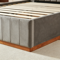 Lit en acier moderne de haute qualité, taille standard, avec grand espace de rangement, disponible en tailles Queen et King, respectueux de l'environnement