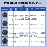 Roue silencieuse noire pour poussette jouet, accessoires électriques, roulement à billes, poulie 606/608 01-033B, forte élasticité, résistant à l'usure