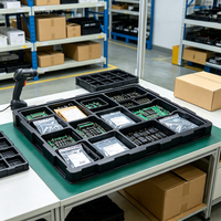 Plateau thermoformé noir pour accessoires électroniques, emballage de stockage, plateau en plastique écologique, échantillon de moule personnalisé