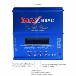 HOT Professional IMAX B6AC 80W Digital LCD Screen RC Toy Lipo Battery Balance Charger Dual Power Lipo Nimh Nicd Charger