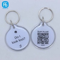 Double Side Keychain RFID Keyfob mit QR Code URL Programmable 213 Chip Epoxy NFC Tag für Pets Identification Management
