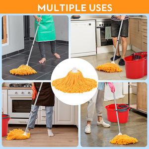 Cabezal de repuesto de fregona húmeda redonda de giro mágico de <span class=keywords><strong>microfibra</strong></span> de Color absorbente de alta calidad para mopas de limpieza del hogar - Product Image 4