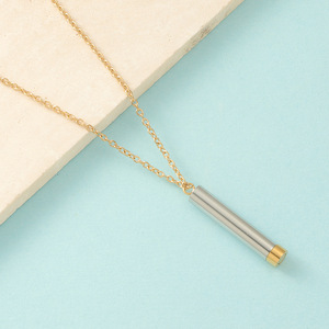 Kalung Silinder DIY dengan Pesan Tersembunyi, Dapat Ditarik, Tahan Air, Bahan Stainless Steel, Dapat Dilepas, Kosong, untuk Wanita & Pria, Perhiasan Berkualitas - Product Image 2