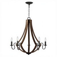 Lustre long industriel rétro personnalisé, style campagnard américain, en acier noir, petit luminaire suspendu à bougie, LED, ampoule E26