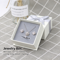 Emballage de bijoux haut de gamme, boîte cadeau carrée rigide en carton gris, impression de logo couleur personnalisée, utilisation artisanale