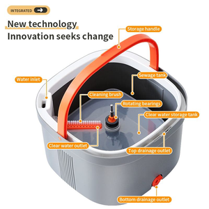Mopa Clásica de Una Sola Pieza con Sistema de Centrifugado, Palo de Aleación de Aluminio, Cabezal de Microfibra, Inclinación y Deshidratación, Mopa para Limpieza del Hogar - Product Image 3