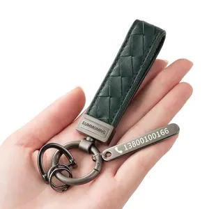 Colors Fashion Business Leather Key Chain Gift For Men And Women Car Key Strap Waist Wallet Keyrings PU Leather Keychain