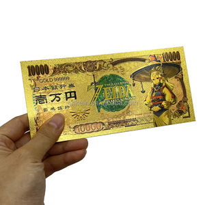 Envío Gratis, Billetes de 10000 Yenes del Anime Japonés <span class=keywords><strong>Zelda</strong></span>, Billete de Banco Chapado en Oro de 24k, en Stock - Product Image 4