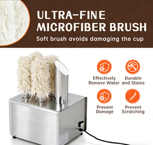 Máquina comercial eléctrica para limpiar copas, máquina para pulir copas de vino tinto de hotel, máquina para secar copas con aire caliente, máquina para limpiar copas. - Product Image 3