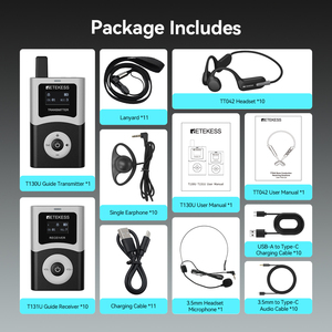 <b>Wireless</b> Digital tourist guide System equipment kit with Bone Conduction assistive Listening <b>Receiving</b> Earphones for Senior tour - Product Image 6