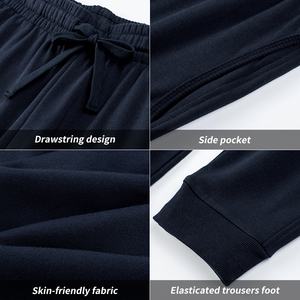 Conjunto <span class=keywords><strong>Deportivo</strong></span> para <span class=keywords><strong>Hombre</strong></span>, 85% Algodón, 15% Poliéster, 300g, Corte Regular, Sólido, Transpirable, Ligero, Traje <span class=keywords><strong>Deportivo</strong></span> para <span class=keywords><strong>Hombre</strong></span> - Product Image 4