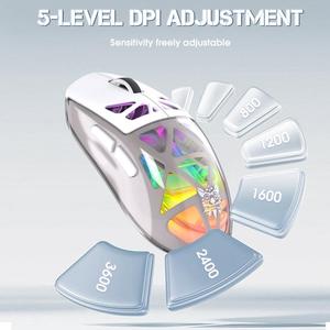 เมาส์เกมมิ่ง ONIKUMA CW930 ออกแบบตามหลักสรีรศาสตร์ น้ำหนักเบา รองรับการเชื่อมต่อ 3 โหมด 2.4G + บลูทูธ + แบบมีสาย เมาส์ไร้สาย RGB แบบ 3 โหมด - Product Image 6