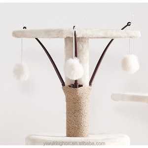 Pet Products Multi-layer Luxury Cat Climbing Frame Hammock Condo Kittens Interactive <b>Ball</b> Sisal Scratching Post Plush Cat Tree - Product Image 3