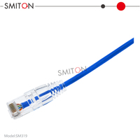 Cable de Cobre Puro de 1FT 3FT, 28/30AWG, Cable de Red Delgado UTP Cat6A Cat6, Transparente, Ultra RJ45
