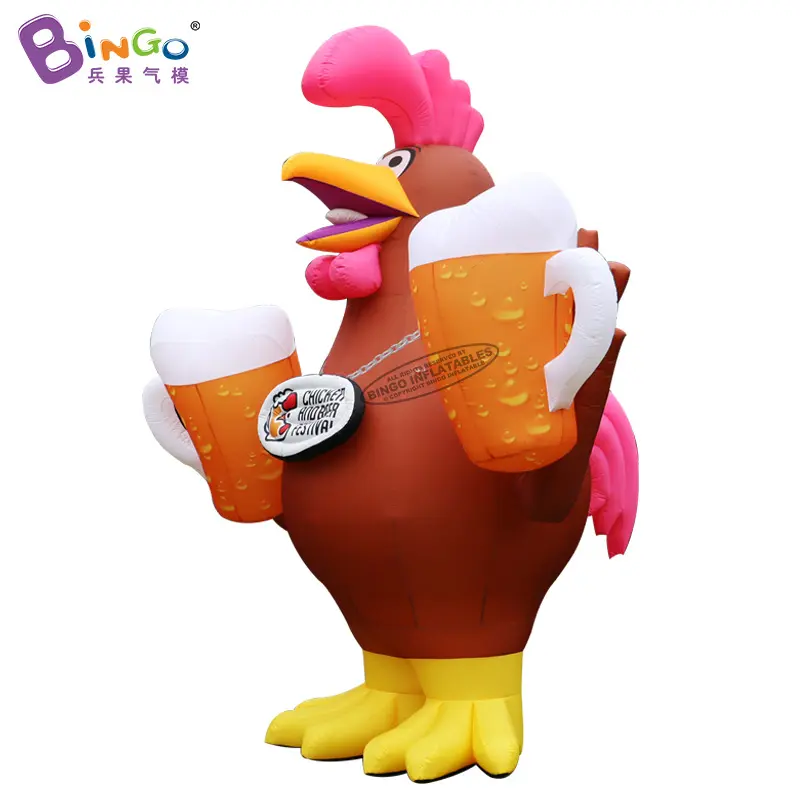 Advertising Inflatables Giant Inflatable Beer Chicken Rooster Cartoon Model For Outdoor Display Events