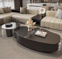 Nouveau moderne minimaliste maison salon meubles irrégulier en bois massif haut bas combinaison ronde verre Table basse