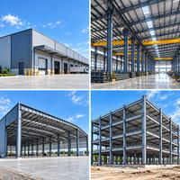 Kits de construction de bâtiments en structure métallique YUHUI, entrepôts préfabriqués, bureaux commerciaux, hangars, ateliers préfabriqués en acier