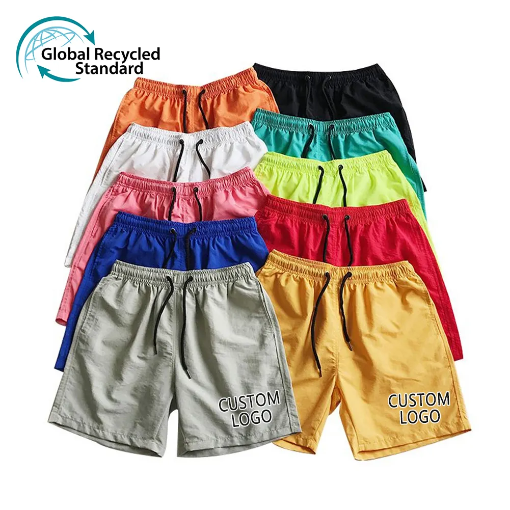 2022 Summer Casual Shorts Multicolor Beach Pants Wholesale Recycled Polyester Swimming Plain Surf Shorts For Men