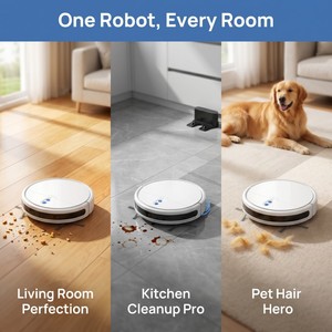 Smart WiFi Robot Vacuum Cleaner with App Control, Auto Recharge & Large Mopping Tank, 2-in-1 Sweep <b>Mop</b> Robot for Hardwood Floors - Product Image 6