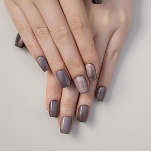 Personalizado rojo marrón púrpura hecho a mano ojo de gato prensa en las <span class=keywords><strong>uñas</strong></span> <span class=keywords><strong>cortas</strong></span> cuadradas <span class=keywords><strong>uñas</strong></span> postizas al por mayor <span class=keywords><strong>uñas</strong></span> artificiales - Product Image 2