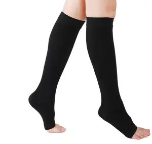 Tıbbi sıkıştırma uyluk yüksek stocking ekstra mukavemet 20-30 mmHg sıkıştırma varisli çorap çorap varisler cerrahi burnu açık