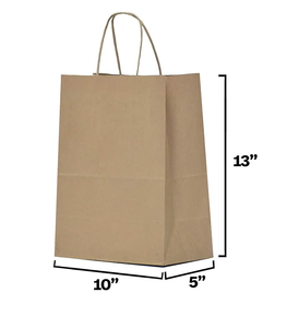 Bolsas de Papel Kraft para Compras 10x5x13, Bolsas de Regalo con Asas de Papel Trenzado, al por Mayor, para Fiestas, Comercios Minoristas, Pequeños Negocios, para el Día de San Valentín - Product Image 2