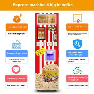 Máquina expendedora de palomitas de maíz para cine, máquina de palomitas de maíz para parque de atracciones, dispensador de palomitas de maíz de autoservicio, máquina expendedora inteligente de palomitas de maíz - Product Image 3