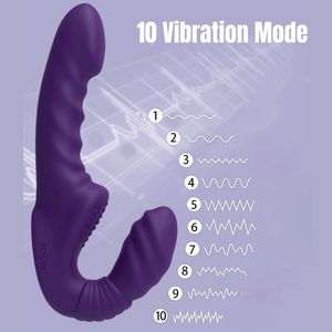 لعبة جنسية للسحاقيات بـ10 اهتزازات مع تحكم عن بعد لاسلكي، هزاز مزدوج الطرف بدون حزام لتحفيز نقطة G، ألعاب جنسية للنساء - Product Image 3