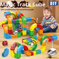 Cube magique magnétique transformable en plastique 1:5, blocs de construction, voie ferrée, voiture électrique anti-gravité, ensemble pour enfants