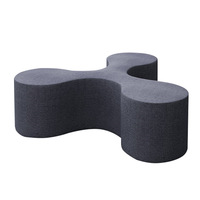 Ensemble de canapés de bureau modulaires en tissu, design nordique moderne, en forme d'arc, pour usage commercial dans le salon, Foshan Longjiang