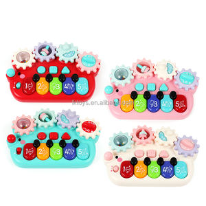 Jouets porte-bonheur : hochets préscolaires 4 couleurs assorties, instruments de musique, <span class=keywords><strong>piano</strong></span> rotatif musical - Product Image 1