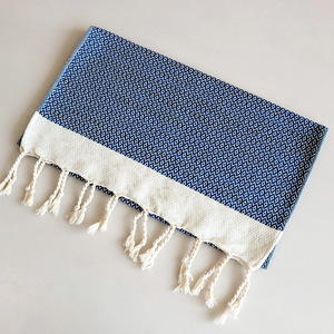 Serviette de cuisine en coton à motif géométrique rectangulaire avec pompons pour la cuisine - Product Image 4