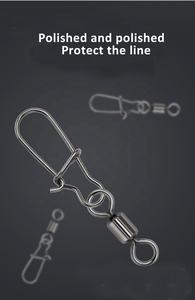 Accesorios Pesca Rolling Swivel Kalastus Conector de aparejos de pesca Pescador Swivel con seguro Snap - Product Image 5