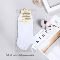 Chaussettes bateau décontractées unisexes en polyester et coton, motif uni, tricotées, absorbant la transpiration et anti-frottement, emballées individuellement
