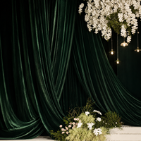 Rideau de fond de scène de mariage en velours vert émeraude de luxe, tissu épais et doux pour la décoration de scène d'événements et de fêtes