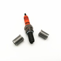 Manchon de réparation fileté en acier inoxydable pour bougie d'allumage, fil solide, pour corps de cylindre de voiture et moto, M5-M16, personnalisé