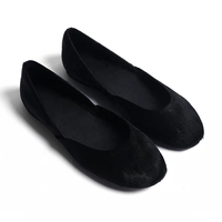 Chaussures plates de créateur 2026 en crin de cheval vert à bout rond, ballerines à enfiler de luxe pour femmes