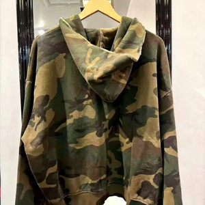 YUCHEN Manufacturer Custom Hoddie Hombre Dtg Printed Cotton French Terry Zip up Camouflage <strong>Camo</strong> Acid Wash Distressed <strong>Hoodie</strong> <strong>Men</strong> - Product Image 2