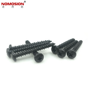 NOMOSION Round Head Phillips Tapping Screws PA3x23 Black Metal <b>Fasteners</b> General Industry Use - Product Image 2
