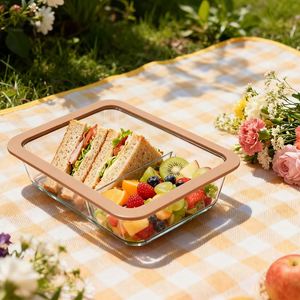 Special Rectangular Lunch <b>Box</b> Compartments Microwaveable <b>Glass</b> Preservation Bowl for Adults Office Students Microwavable Lids - Product Image 3