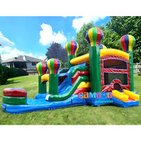 Château Gonflable Commercial avec Toboggan et Piscine à Eau pour Fêtes et Jeux de Rebond