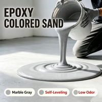 Revêtement de sol époxy auto-nivelant effet marbre, résistant à l'usure, durable, peinture au sable coloré, application au pinceau, revêtement liquide
