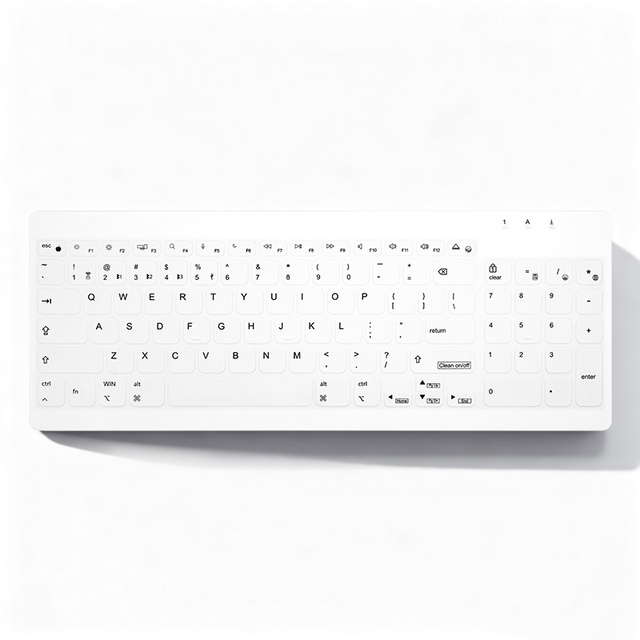New HengYu Washable Sterilizable Three-Mode Waterproof Silicone USB Type-C Wireless Keyboard for Desktop Use
