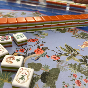 Popular Modern Luxury Deep Orange American <b>Mahjong</b> <b>Set</b> Four-Layer Acrylic Tiles 4 Players Eco-Friendly Water Resistant - Product Image 1