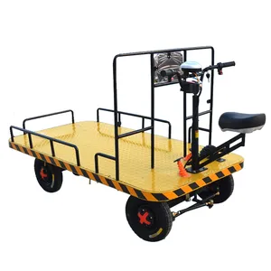 1 Ton kargo elektrik pengangkut datar 4 roda kursi troli baterai truk <span class=keywords><strong>Platform</strong></span> baja untuk restoran kondisi industri baru - Product Image 5