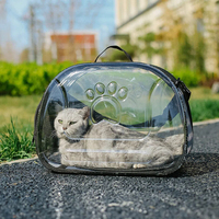 Sac de transport transparent pour animaux de compagnie, type capsule spatiale, respirant, portable, pour petits animaux, avec fermeture éclair, visible, à porter à la main ou à l'épaule