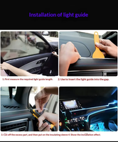 Lumière d'ambiance intérieure LED USB pour voiture, fil néon EL RGB contrôlé par la voix pour la décoration automobile, installation facile, lampe d'ambiance en voiture